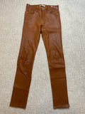 Tan Leather Skinny Pants