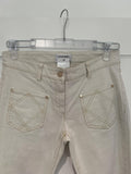 White Pocket Detail Straight Leg Jeans