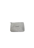 Silver leather Everyday zip pouch