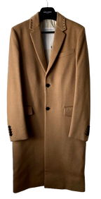 Camel Wood Rockstud Detail Coat