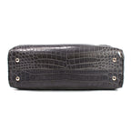 Asprey Grey Crocodile Leather Private Collection Handbag