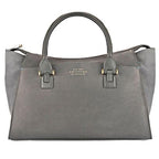Smythson Eliot Leather Handbag, Graphite Grey