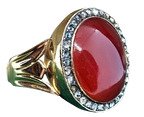 Antique 1820 Rose Cut Diamond and Carnelian Ring