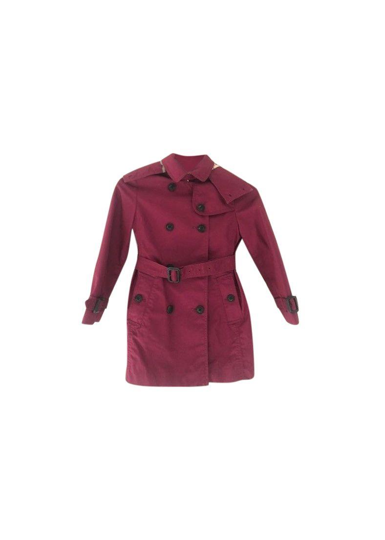 pink cotton gabardine trench coat