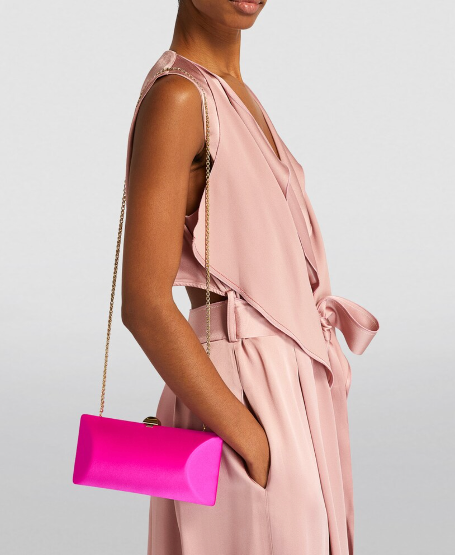 Rodo Silk Satin Clutch Bag