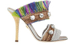 Tropical Jungle Fringed Heeled Sandals