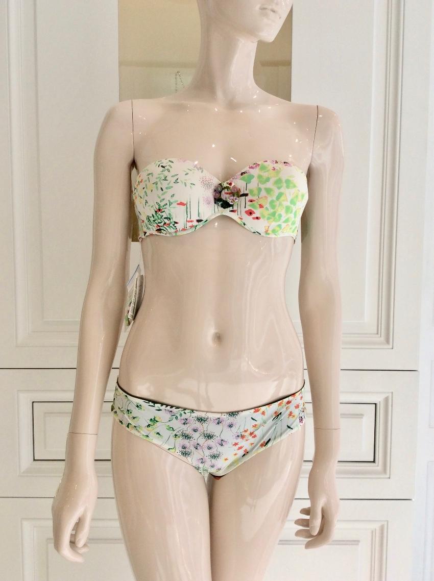 Cotton Club Italy Couture Floral Bandeau Tie Bikini