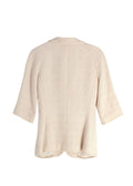 Chanel Cream 3/4 Length Sleeves Button Up Tweed Jacket