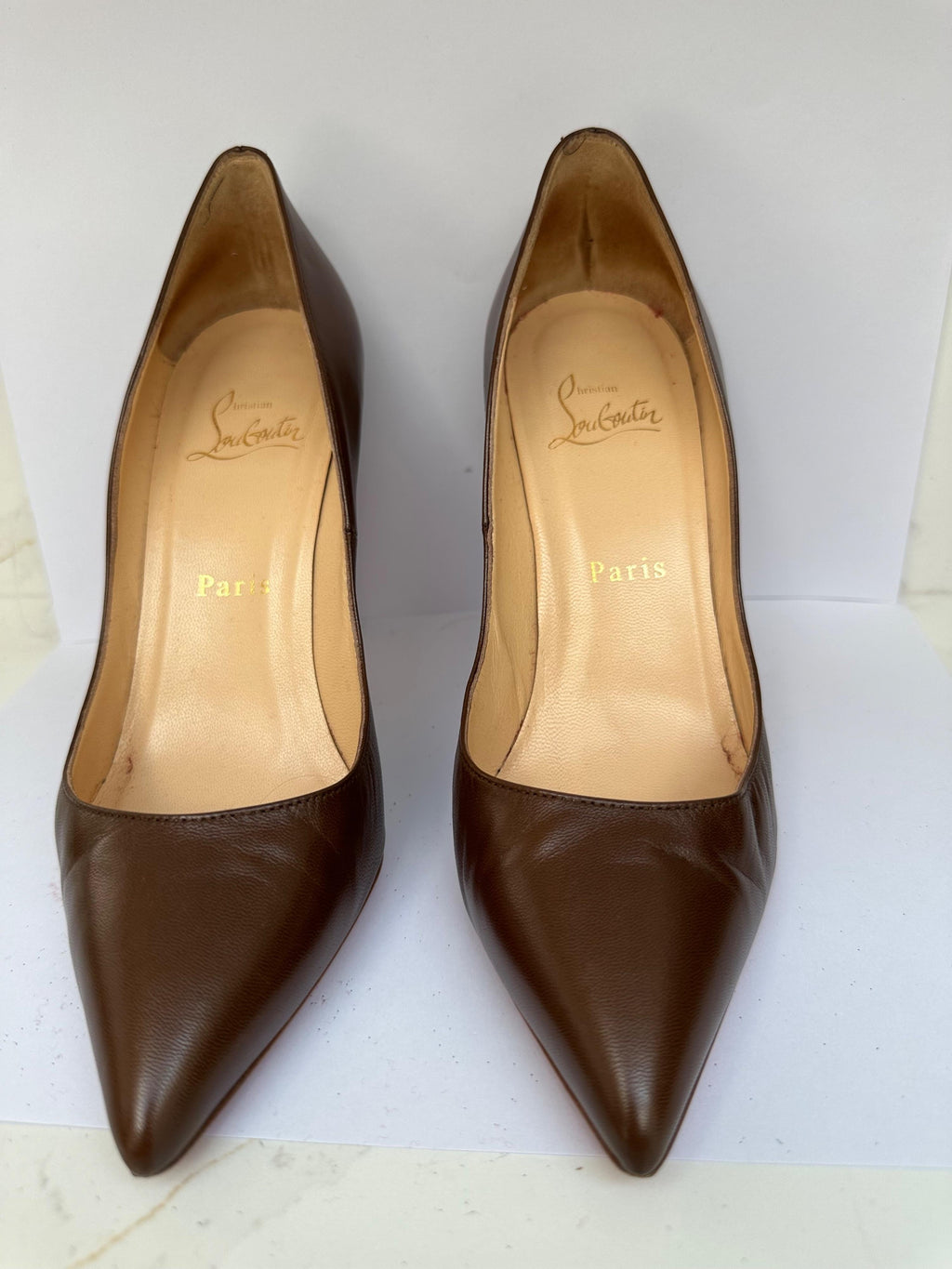 Pigalle 100 Brown Leather Pumps