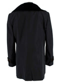Fendi Black Short Trench Coat with Faux Fur Detail