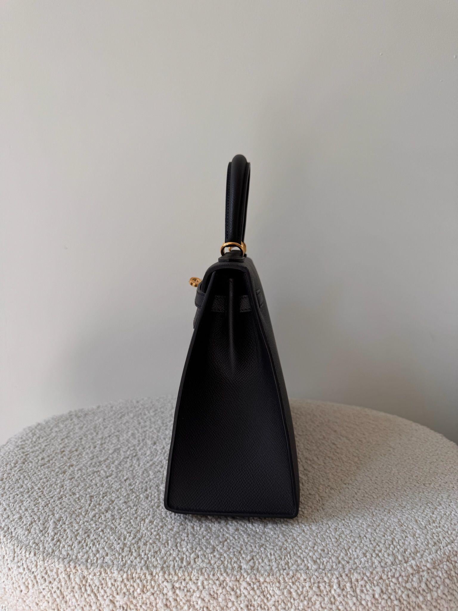 Kelly 25cm Black Epsom GHW
