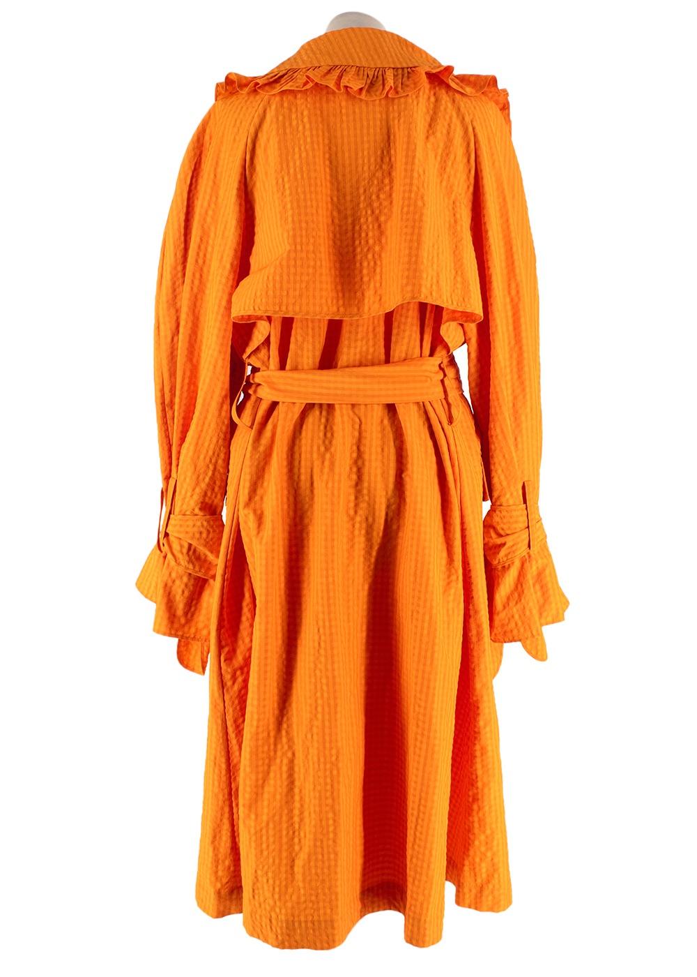 Brogger Orange Sienna Gingham Trench Coat
