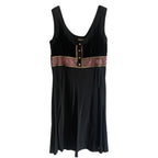 Galliano Black Satin Embroidered Dress
