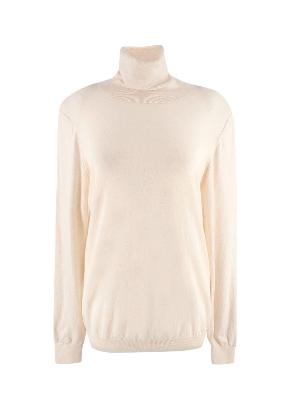 LouLou Studio Cream Wool Turtleneck Sweater