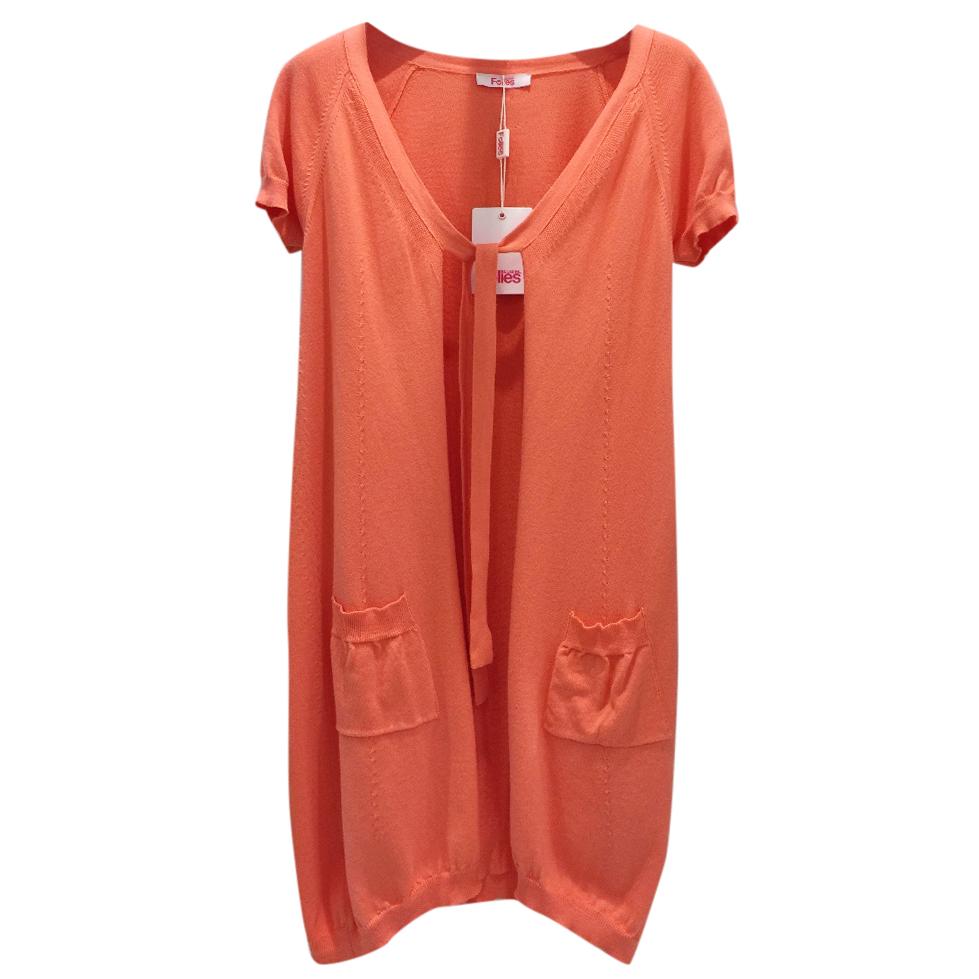 Blumarine Orange Short Sleeve Knit Cardigan
