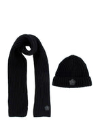 Fusalp x Zenith Black Ribbed Wool Beanie and Scarf Set