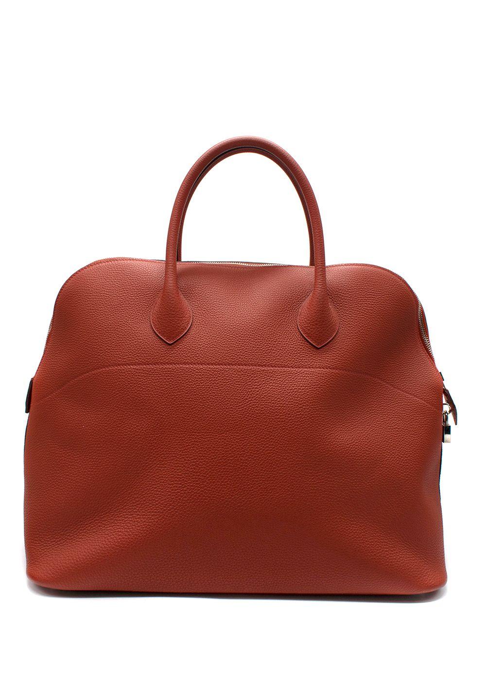 Hermes  Bolide 45in Brique Togo Leather  with Palladium Hardware