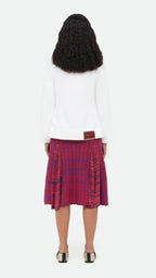 Pink Mix A Line Mid Skirt
