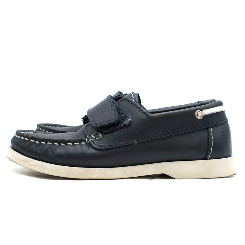 Jacadi Boys Navy Leather Deck Shoes