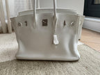 Hermes Birkin 35 Retourne in White Togo Leather with Palladium Hardware