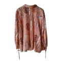 Hermes Aunage Mosaique Print Orange Neon Silk Blouse