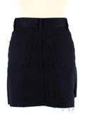 Black Denim Skirt with Silver Studded Leather Fringing
