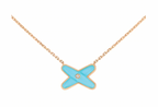 Rose Gold Blue Jeux de liens Pendant Necklace