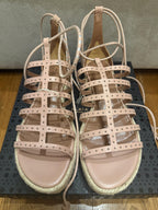 Alaia Pink Lace Up Sandals