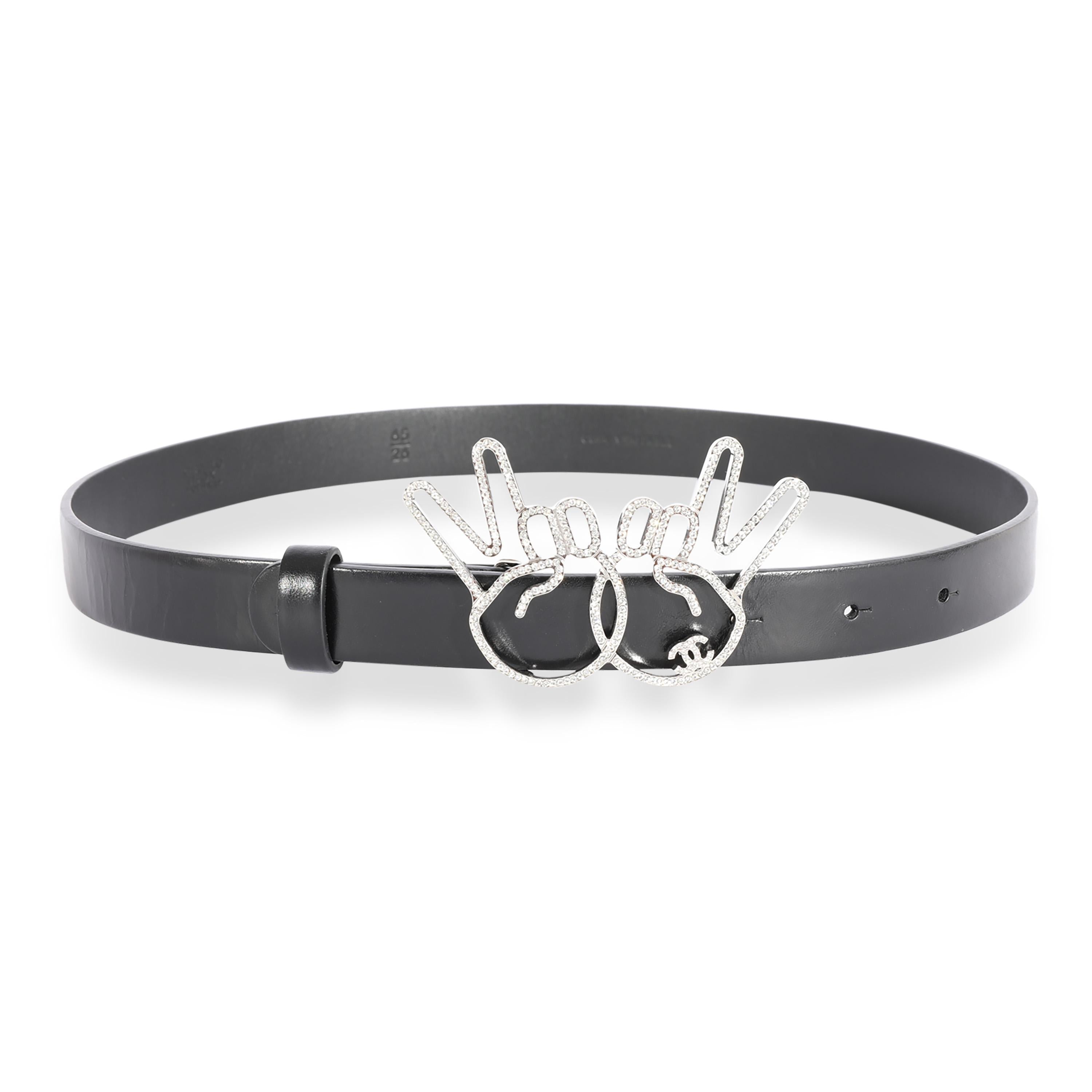 Chanel  Crystal Peace Sign Emoji Belt 65/26