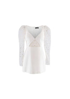 Ivory Mesh Panelled Mini Dress