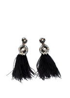 Ranjana Khan Embellished Black Feather Clip On Earrings