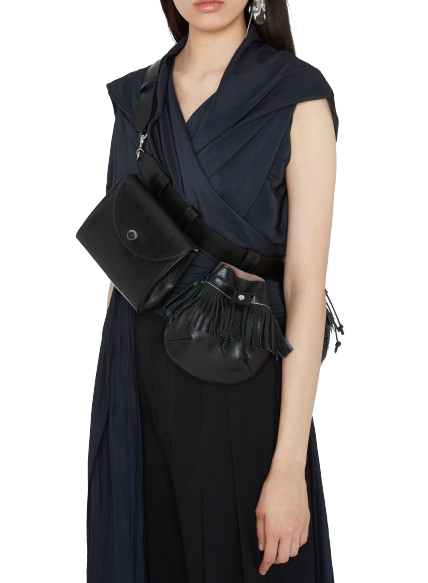 JW Anderson Black Leather Multi Pocket Cross Body Bag