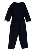 black cotton gold sequin trimmed jumpsuit 4-5Y