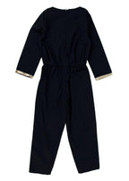 black cotton gold sequin trimmed jumpsuit 4-5Y