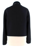 3.1 Phillip Lim Black & Midnight Blue Shearling Wool Jacket