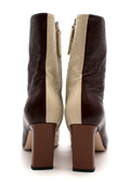 Isa Two-Tone Crinkle Patent Leather Ankle Boots