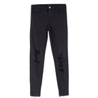 J Brand Alana Black Distressed Fray Hem Skinny Jeans
