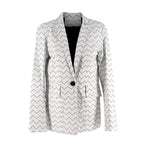 Skiim Magda White Leather Zigzag Blazer