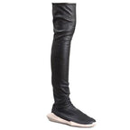 x Adidas Black Leather Over the Knee Trainers
