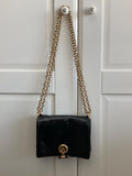 Saint Laurent Vintage Black Leather Flap Bag