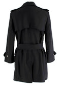 Dolce & Gabbana Black Belted Pure Wool Double Breasted  Trench Coat