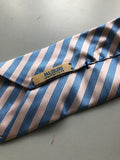Pal Zileri Blue & Pink Silk Striped Tie