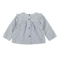 Marie Chantal White/Navy Check Cotton Long Sleeve Shirt