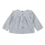 Marie Chantal White/Navy Check Cotton Long Sleeve Shirt