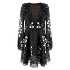Giambattista Valli x H&M Black Lace Floral Embroidery Dress