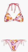 Violet Print Triangle Bikini