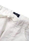 Kids white cotton draw string trousers