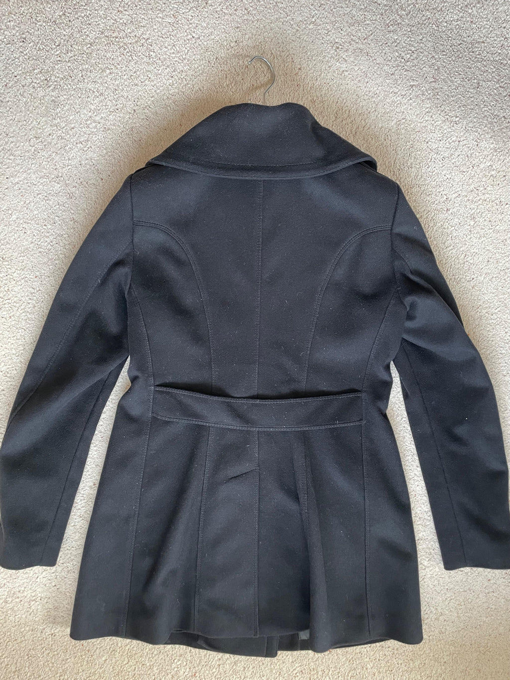 Burberry Black Double Breasted Wool Peacoat