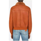 Dolce & Gabbana Tan Leather Trucker Jacket