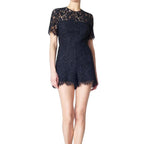 Veronica Beard Navy Floral Lace Playsuit